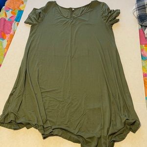 Olive asymmetrical hem dress size XL